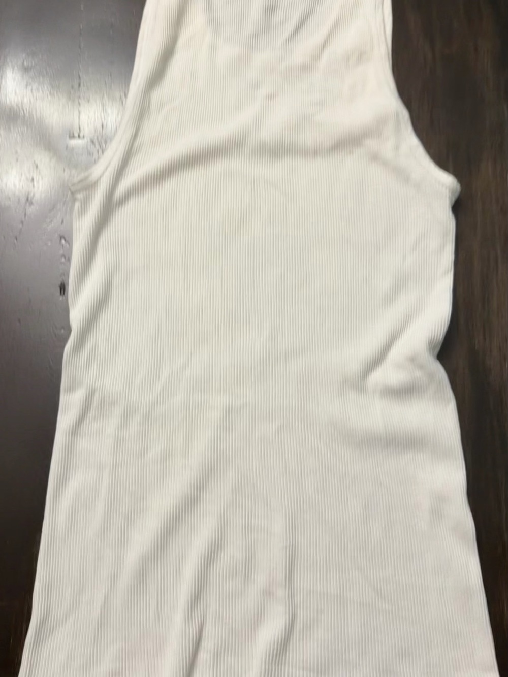 Men's White Ribbed Tank Top - Picture 3 of 3